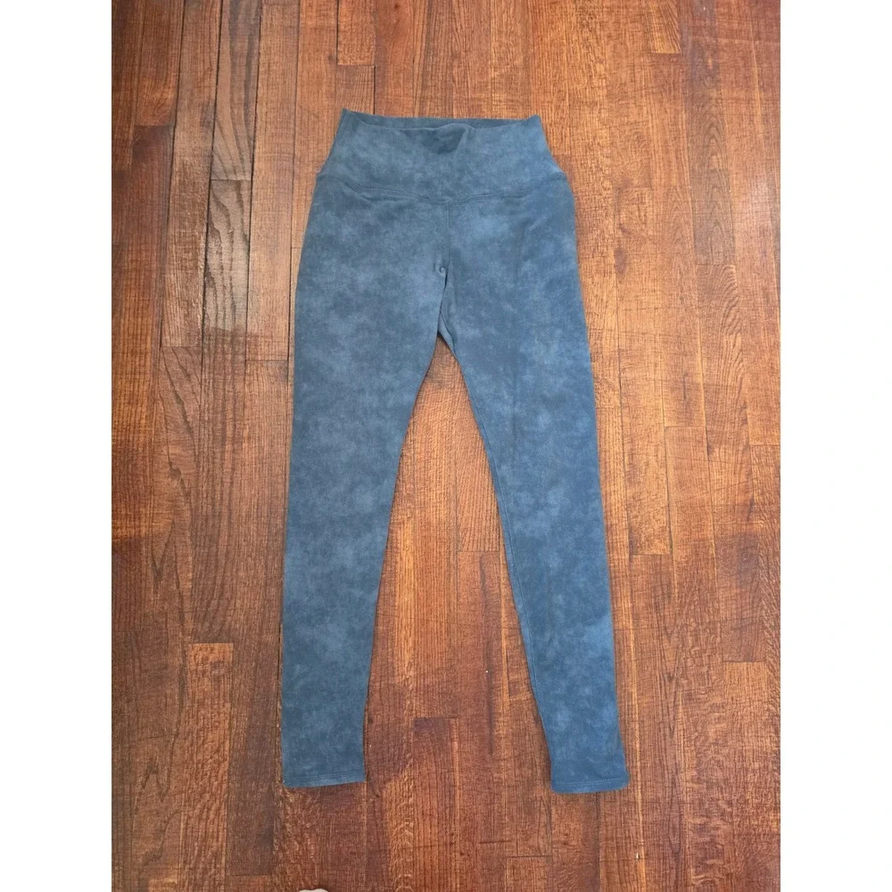 Alo Denim Acid Washed Style Tie Dye Gray Athletic Outdoor‎ Leggins sz S